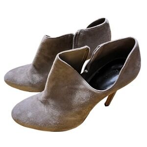 Sole Society Suede Ankle Boots‎ Women's Size 9B Kitten Heel Gray Booties